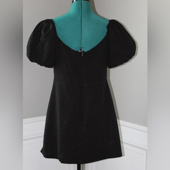 Peppermayo San Sebastián Black Puff Sleeve Mini Dress Women’s Size 8 - Picture 3 of 4